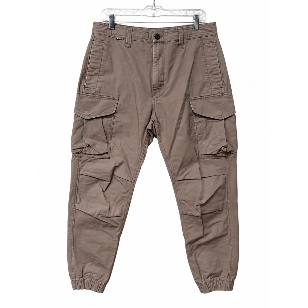 G-Star Raw Combat Cargo Trainer Pants Mens 32 Rabbit Gray Ripstop Joggers D22556